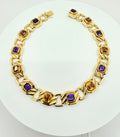 18K Yellow Gold Amethyst & Citrine Choker Necklace