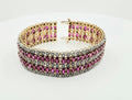 14K Yellow Gold Natural Ruby & Diamond Bracelet – 33.37 CTW